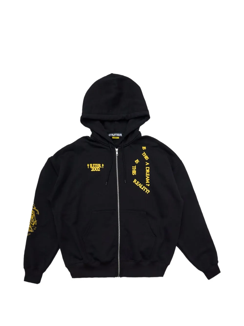 IUTER Felpa con stampa e zip - Nero