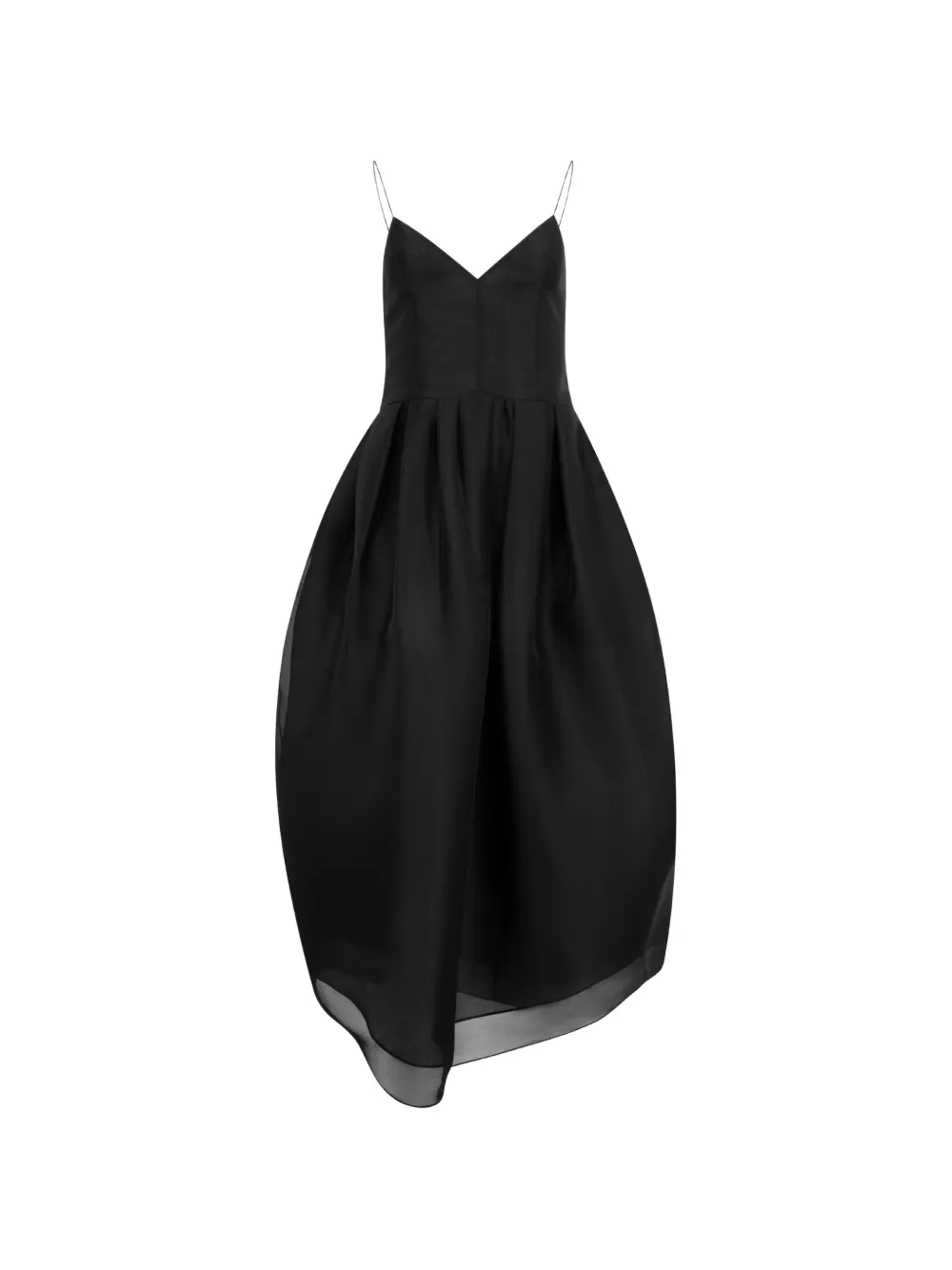 KHAITE Colette V-neck midi dress - Nero