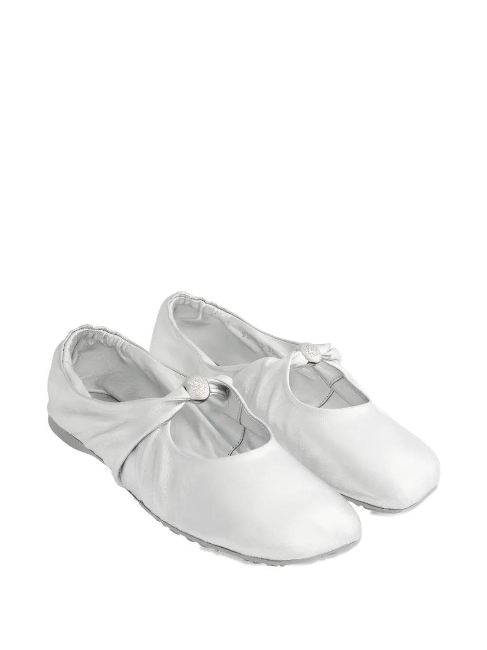 LOEWE leather ballerina shoes Zilver
