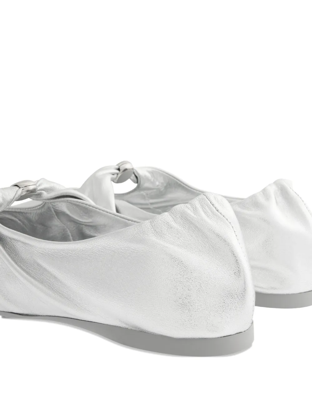 LOEWE leather ballerina shoes Zilver