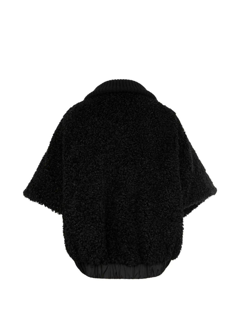 Moncler Fleece cape met rits Zwart