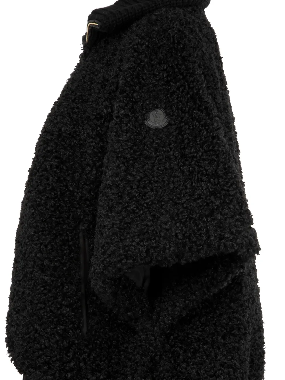Moncler Fleece cape met rits Zwart