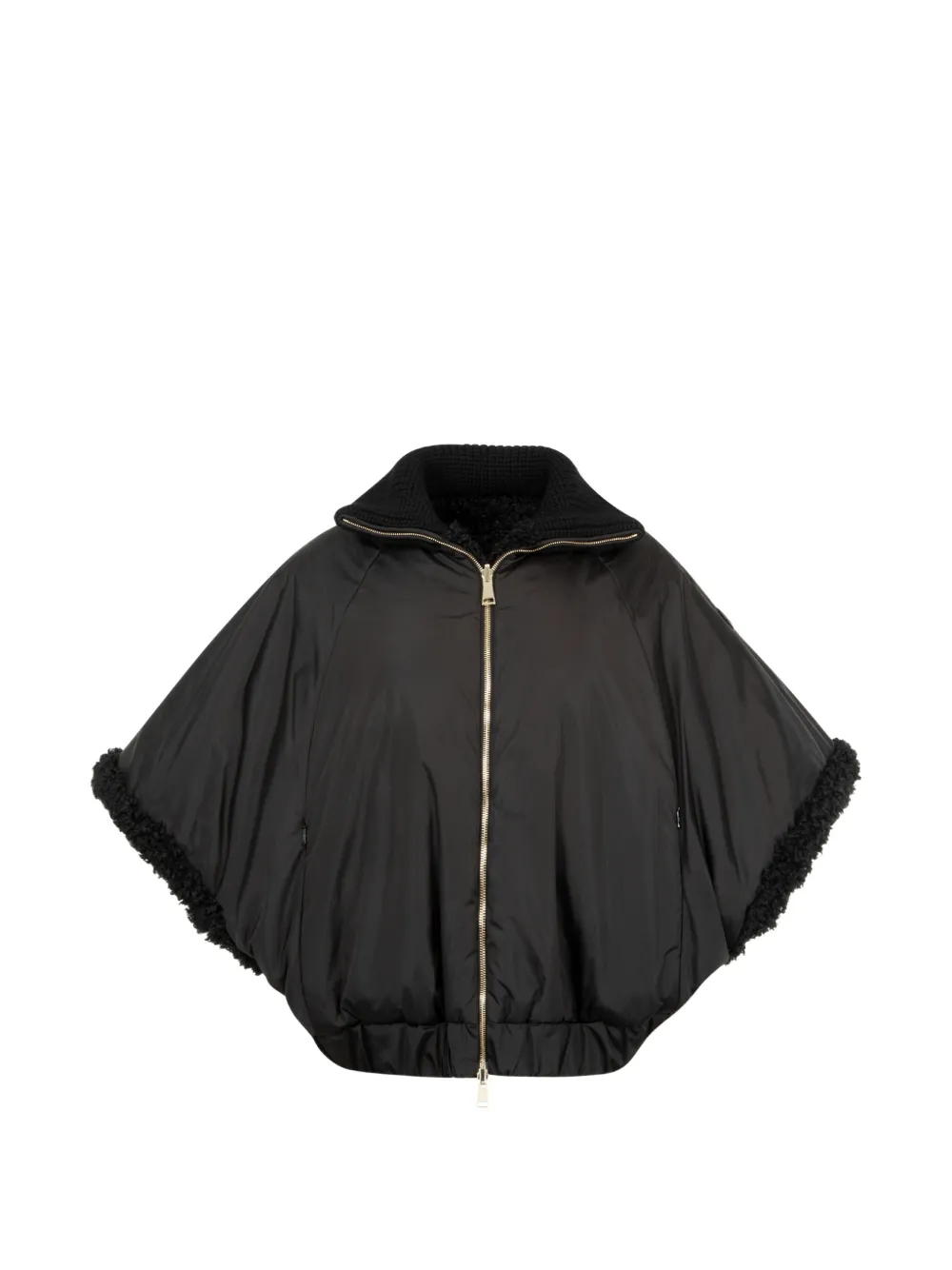 Moncler Fleece cape met rits Zwart