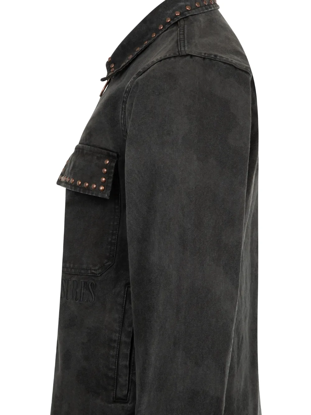  Pleasures Studded Chest-pocket Overshirt - Black 