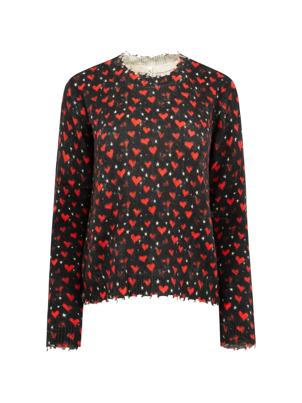 R13 heart-print top - Nero
