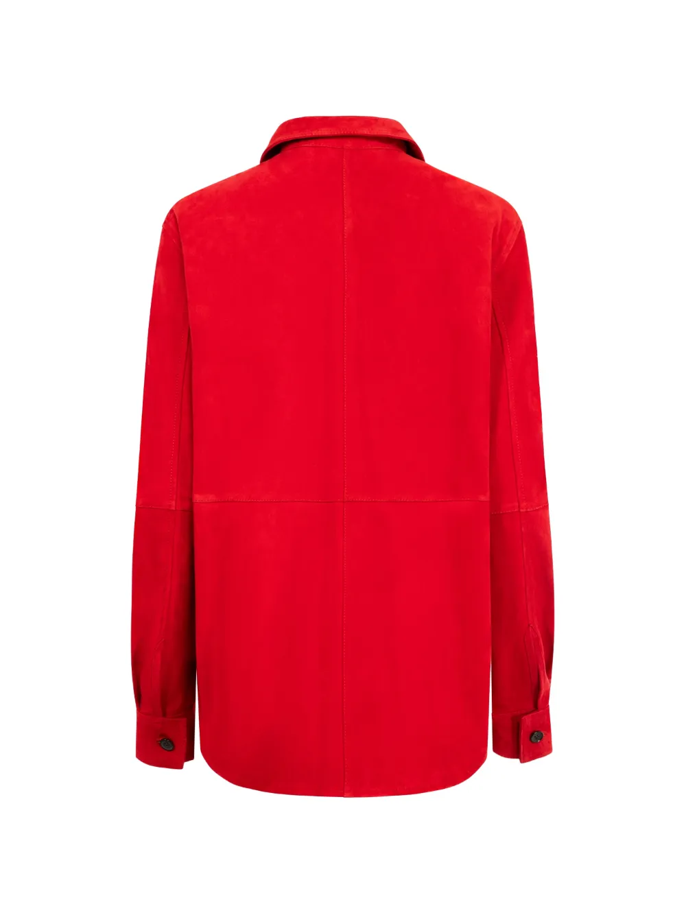  Toteme Buttoned Suede Overshirt - Red 
