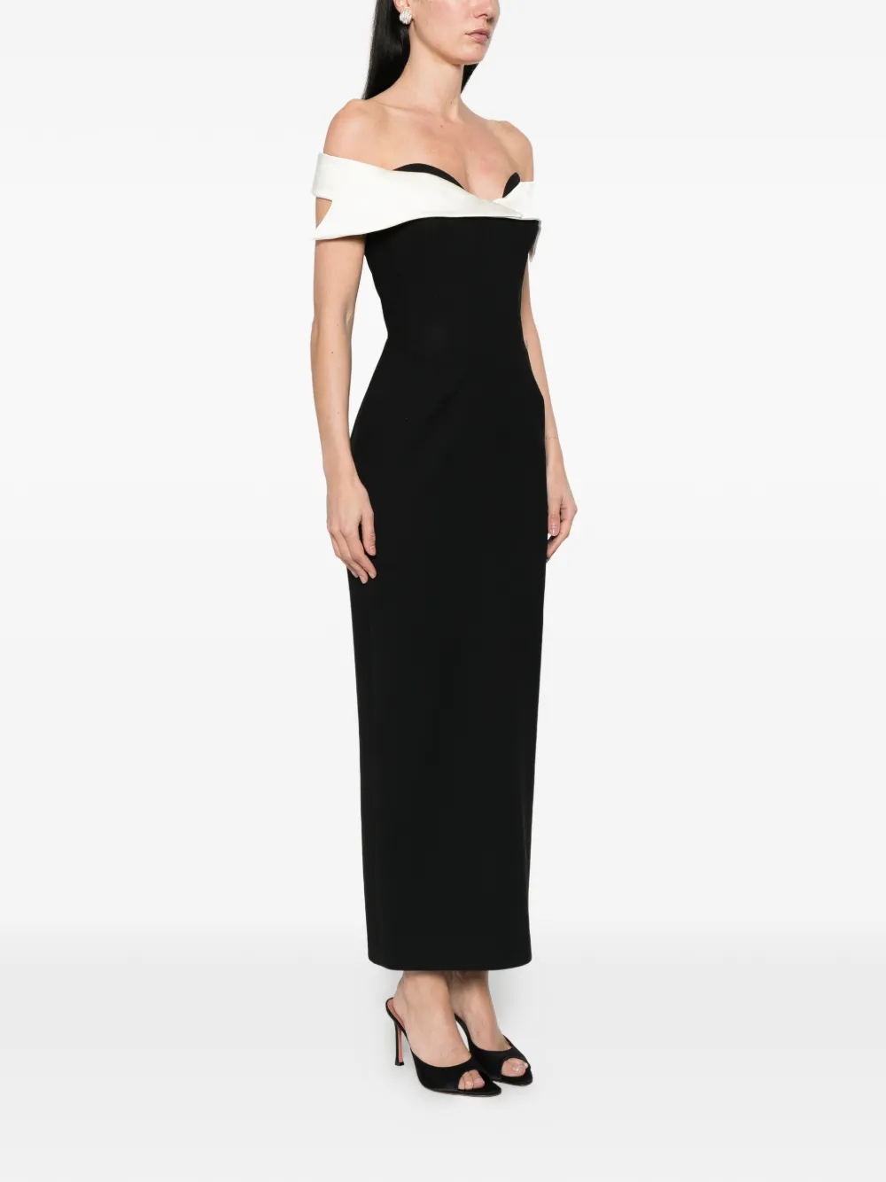 The New Arrivals Ilkyaz Ozel Off-shoulder jurk Zwart