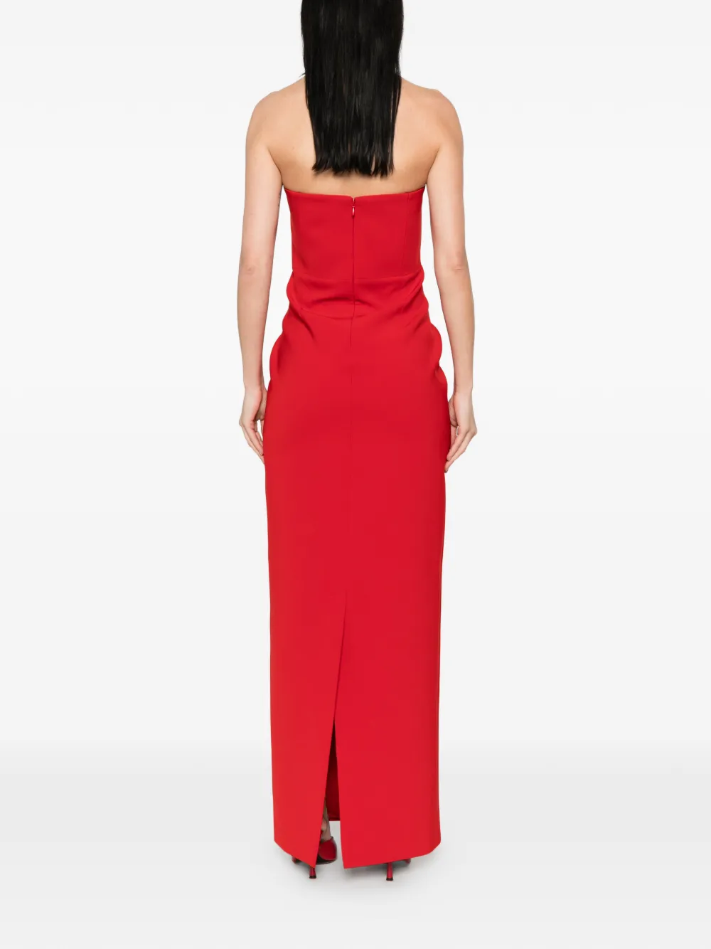 The New Arrivals Ilkyaz Ozel Strapless maxi-jurk met strikdetail Rood