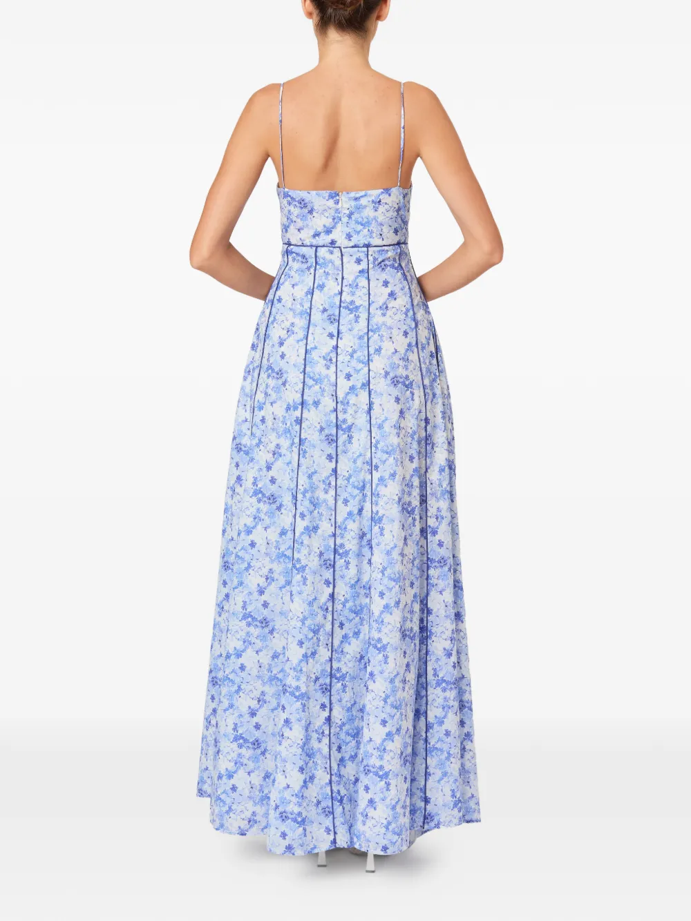 Rosie Assoulin Jurk met bloemenprint en V-hals Blauw
