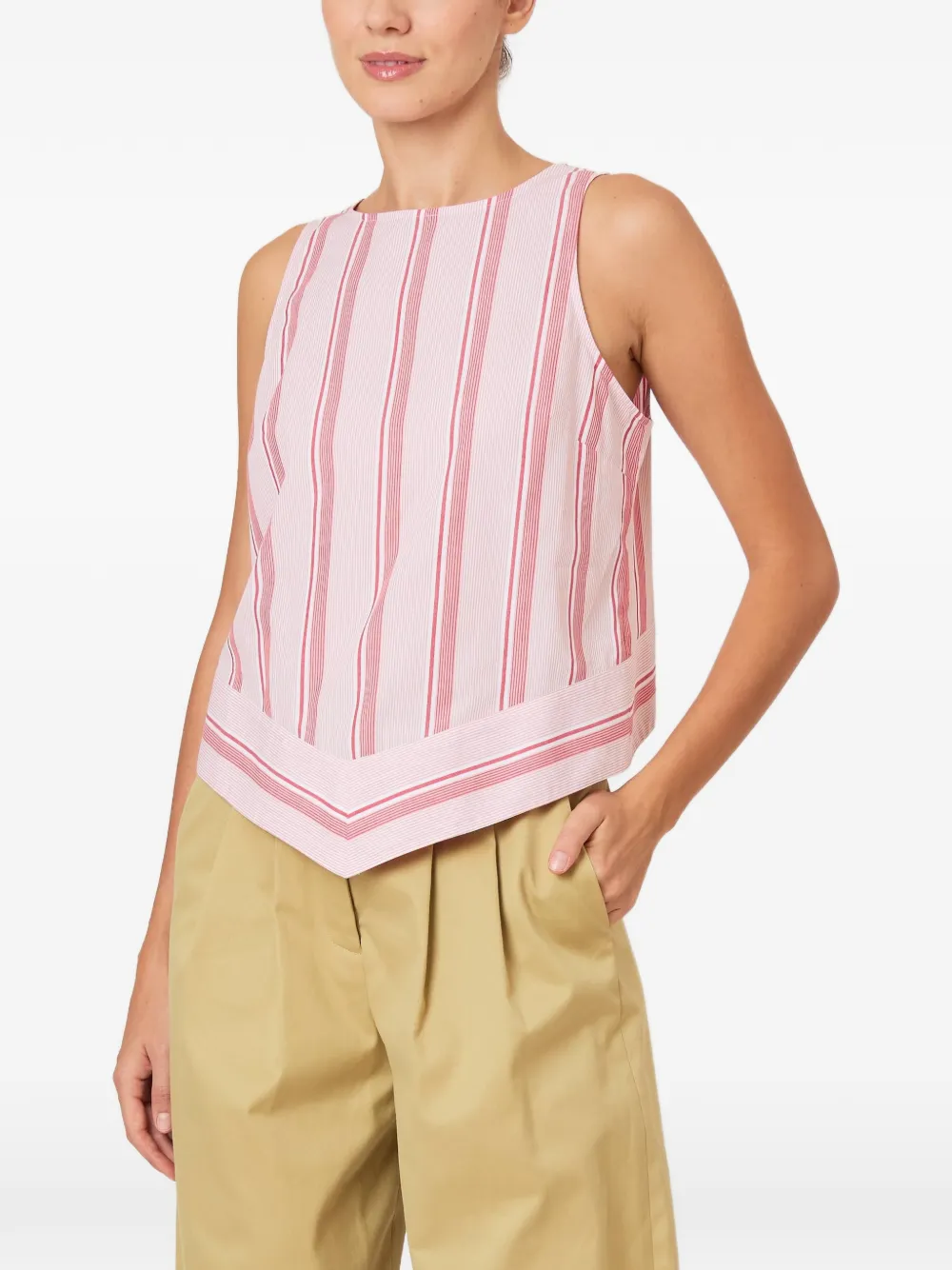 Rosie Assoulin Gestreiftes Chevron-Top - Rosa