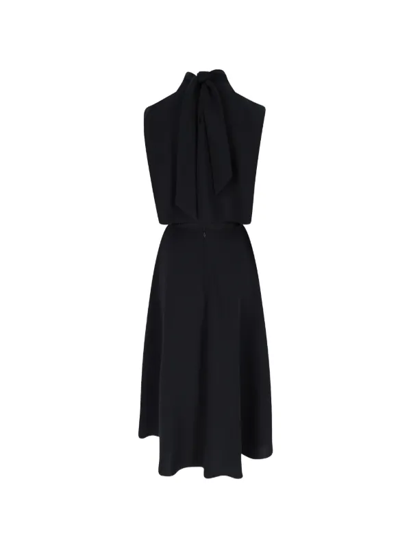 black dress tie neck ZIVA PLUNGE TIE MAXI DRESS