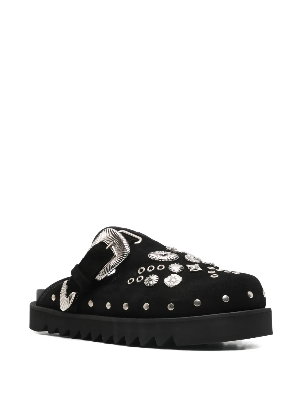 Toga Virilis buckle embellished slippers Zwart