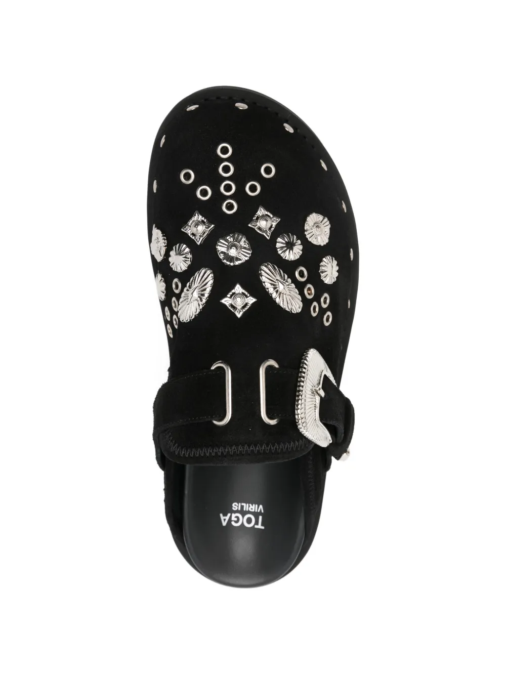 Toga Virilis buckle embellished slippers Zwart