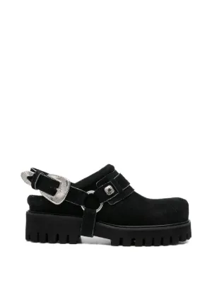 Toga Virilis Eyelet Metal Sabot Loafers | Black | FARFETCH