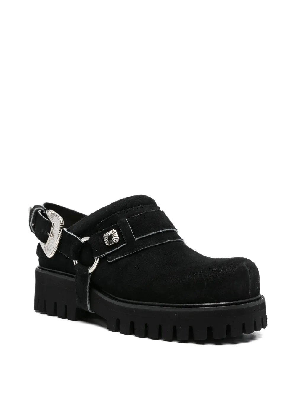 Toga Virilis Leren muiltjes met gesp Zwart