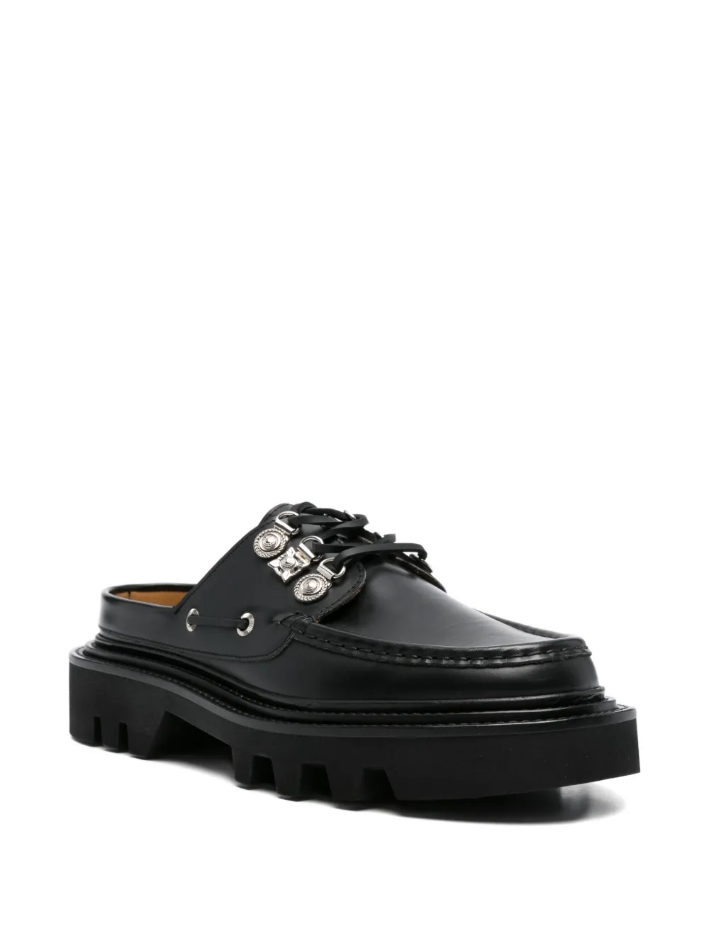 Toga Virilis Leren muiltjes met veters Zwart