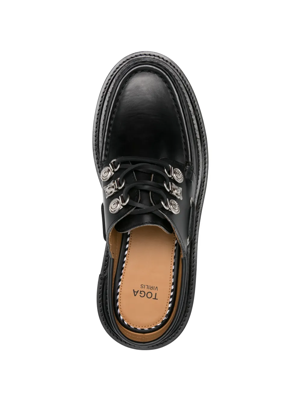 Toga Virilis Leren muiltjes met veters Zwart