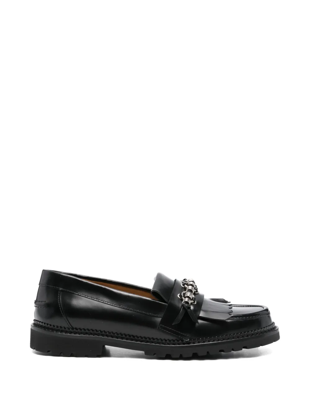 Toga Virilis chain-tassel leather loafers - Nero