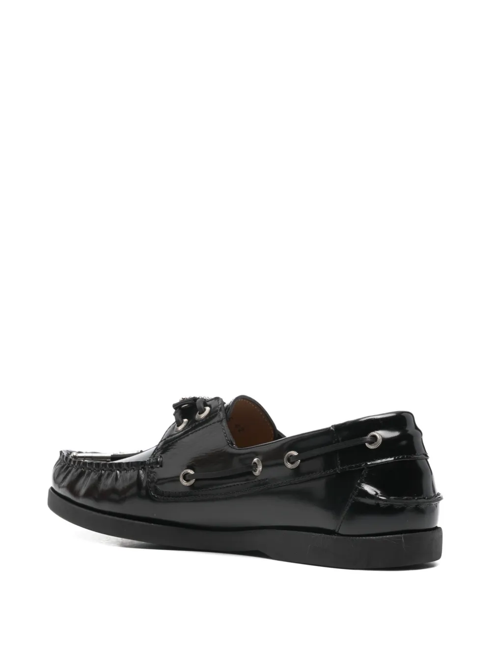 Toga Virilis embellished leather boat shoes Zwart