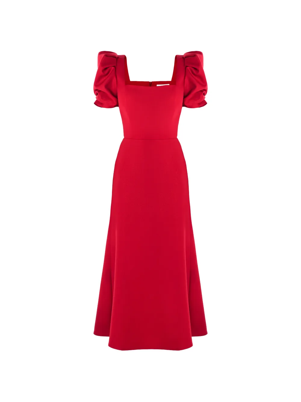 POST MERIDIEM square-neck midi dress - Rosso
