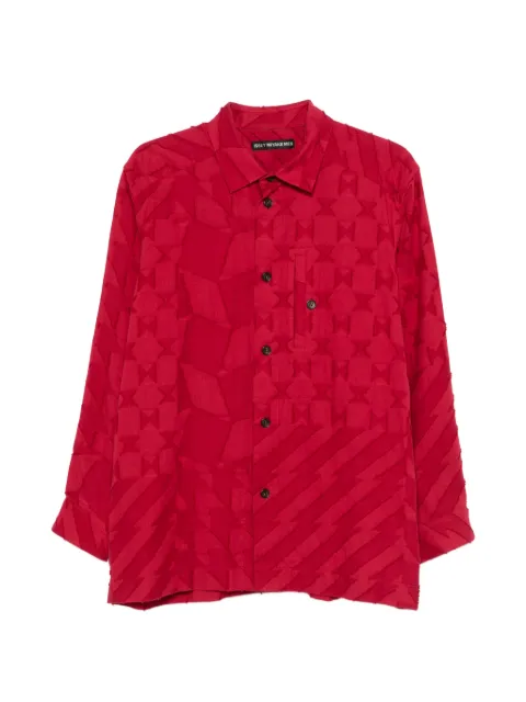 Issey Miyake Pre-Owned Geometric Cut Jacquard shirt