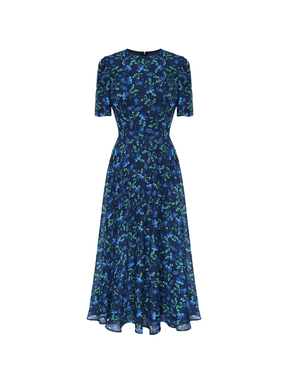 POST MERIDIEM floral-print short-sleeve midi dress - Blu