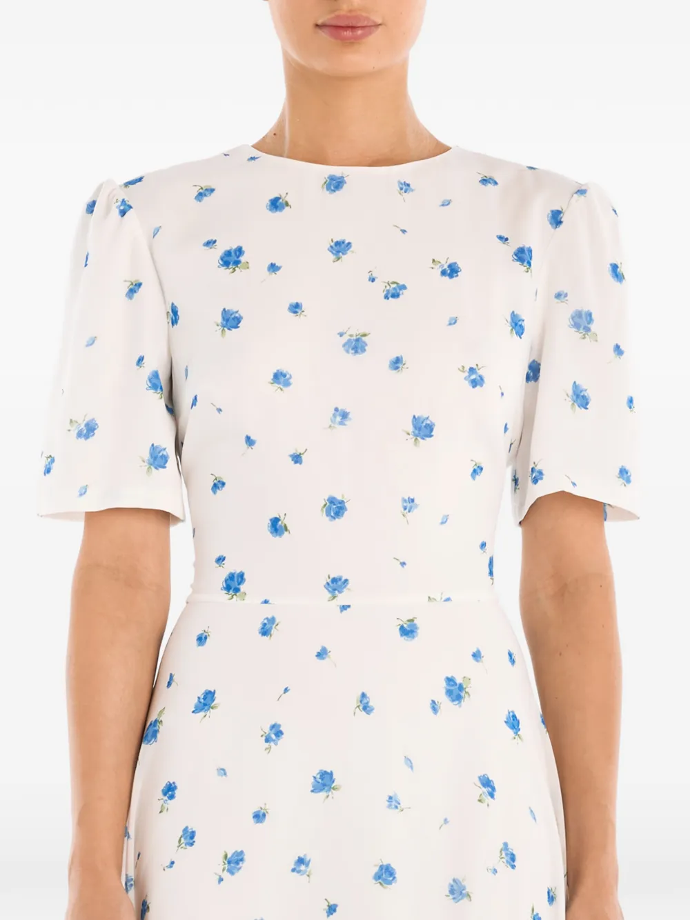 POST MERIDIEM Midi-jurk met bloemenprint Wit
