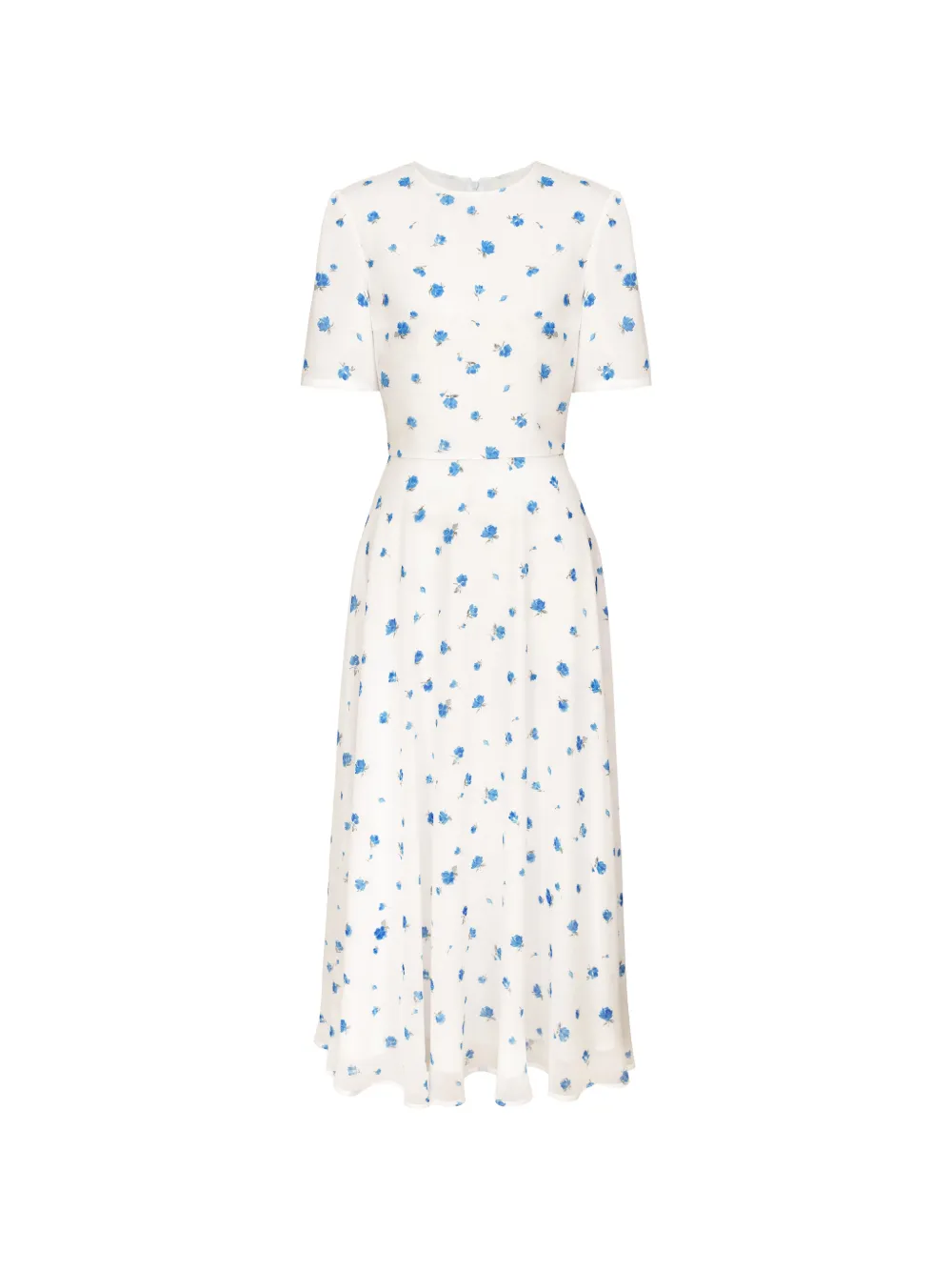 POST MERIDIEM floral-print short-sleeve midi dress - White