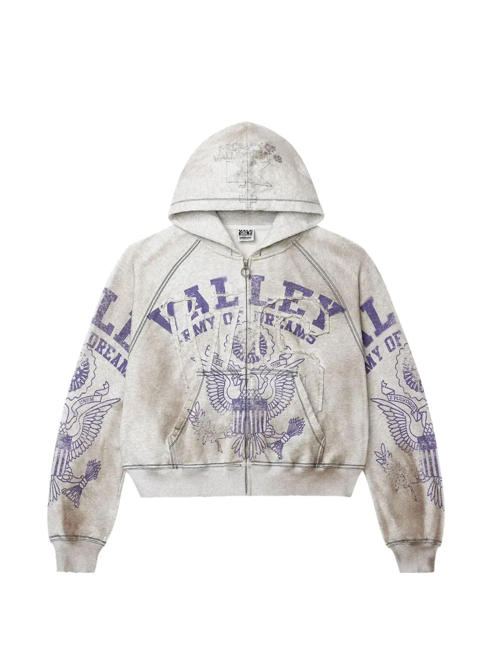 VALE FOREVER Army zip-up hoodie - Grau