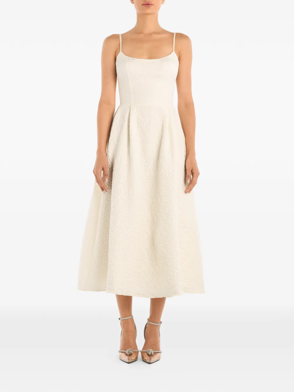  Post Meridiem Strapless Midi Dress - Neutrals 