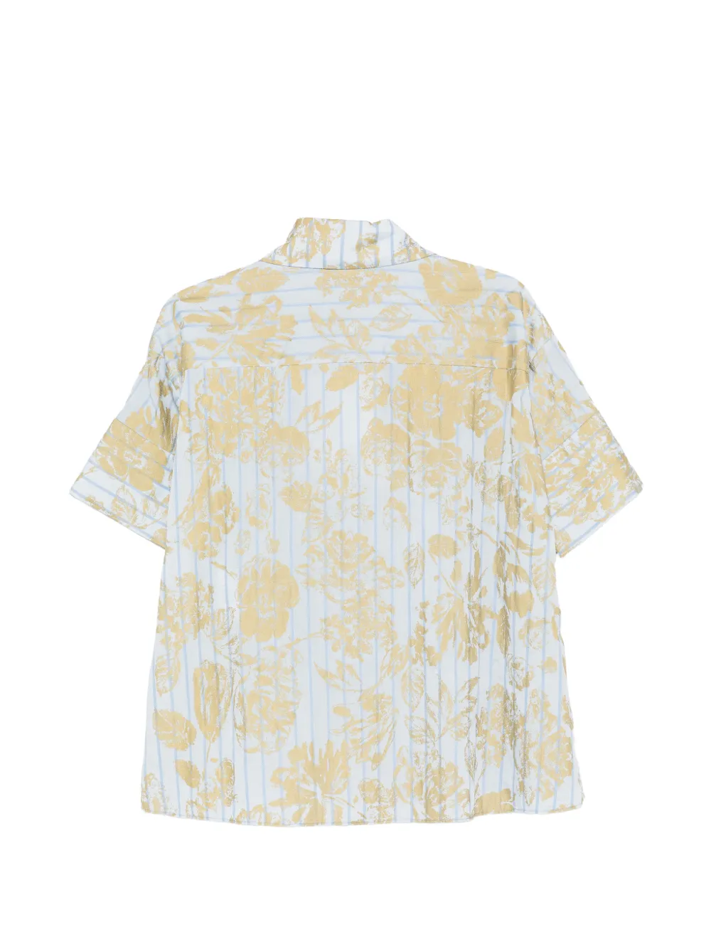 Floral-Print Striped Shirt