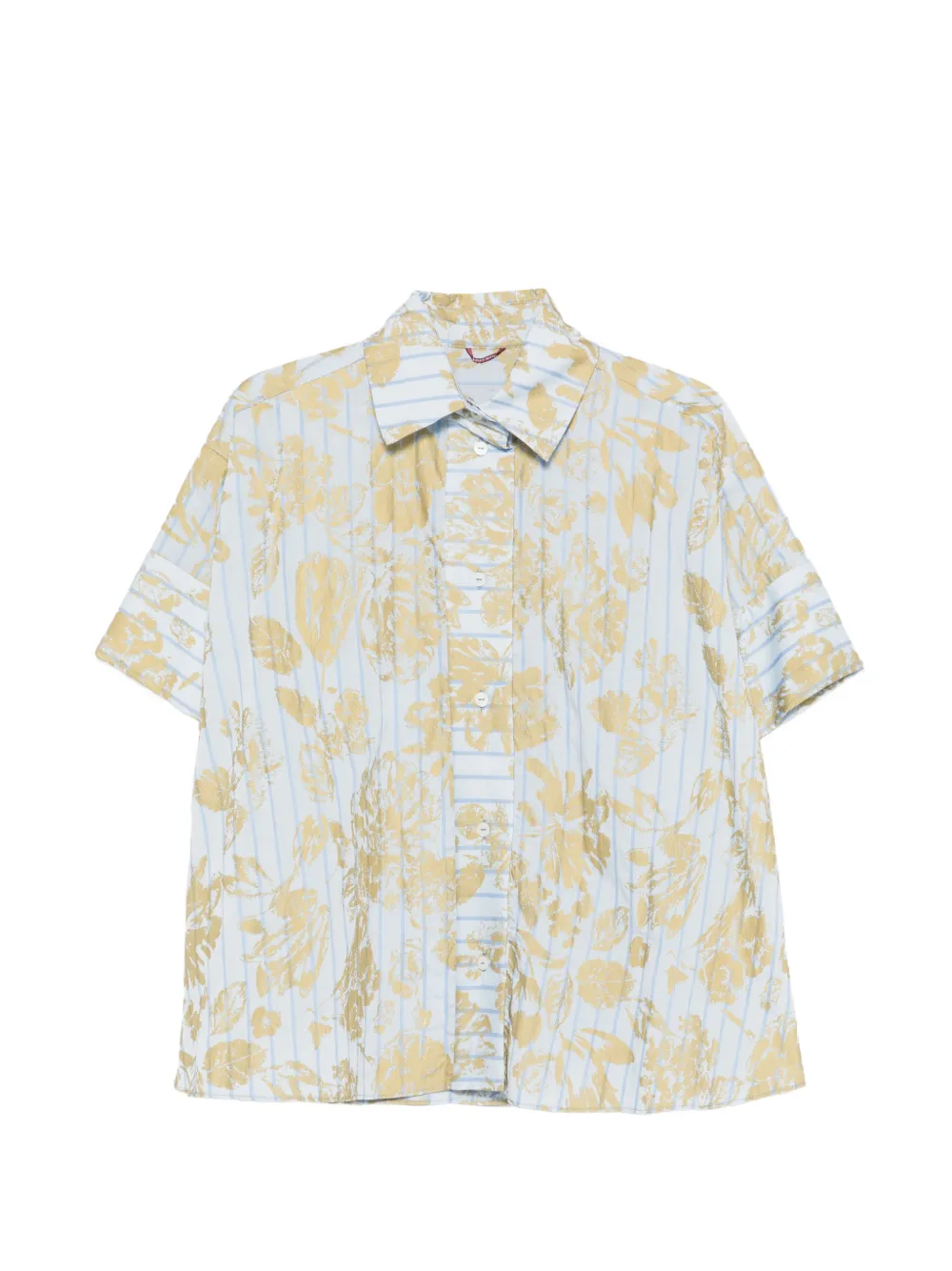 Antonio Marras floral-print striped shirt - Blu