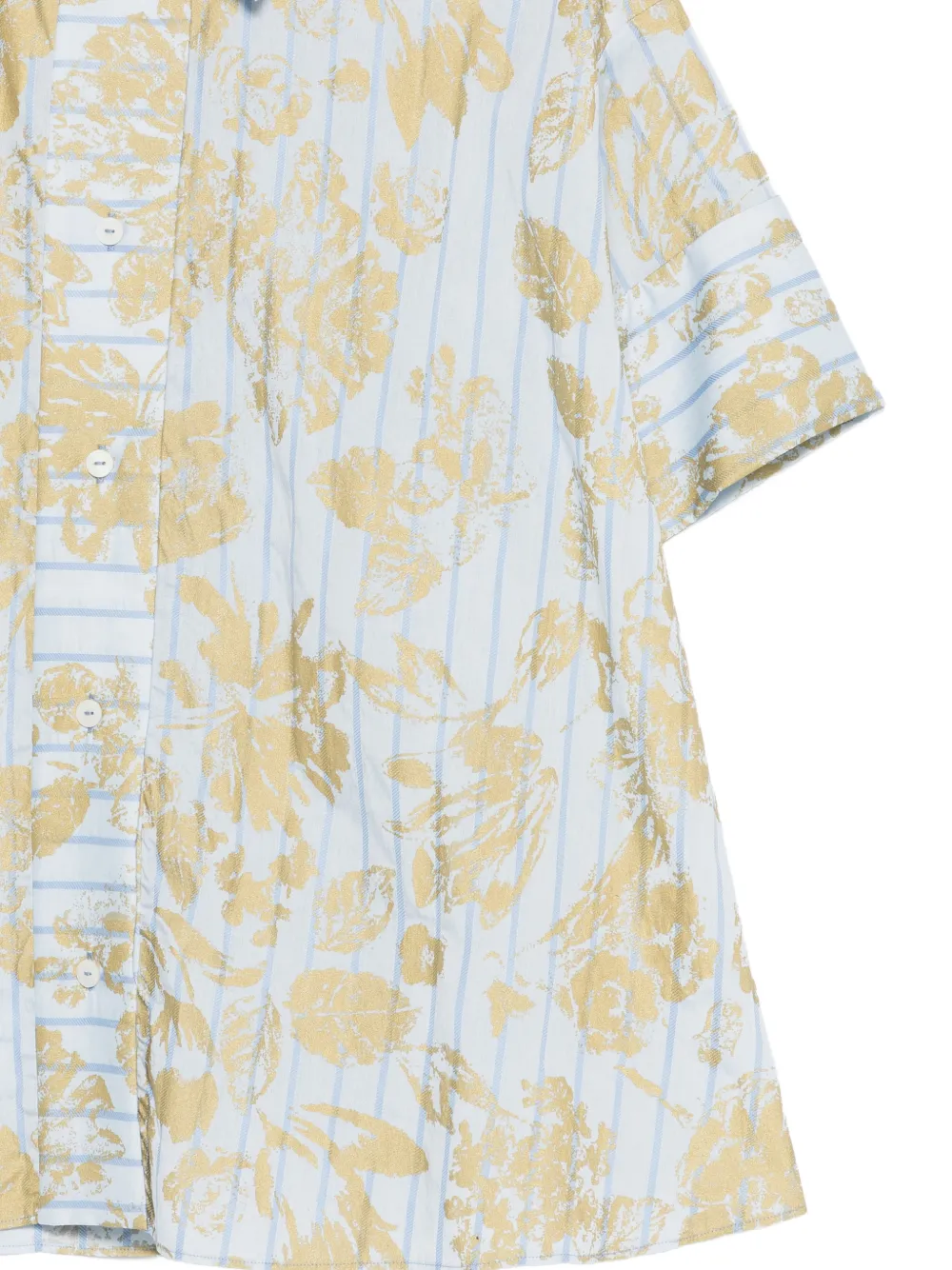 Floral-Print Striped Shirt
