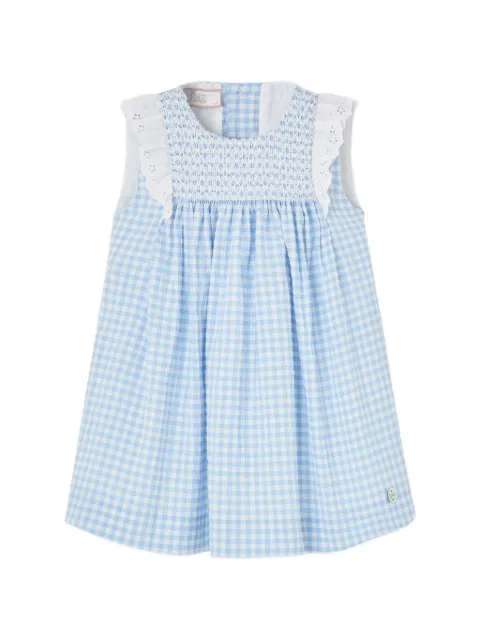 Paz Rodriguez ruffled-trim gingham-pattern dress