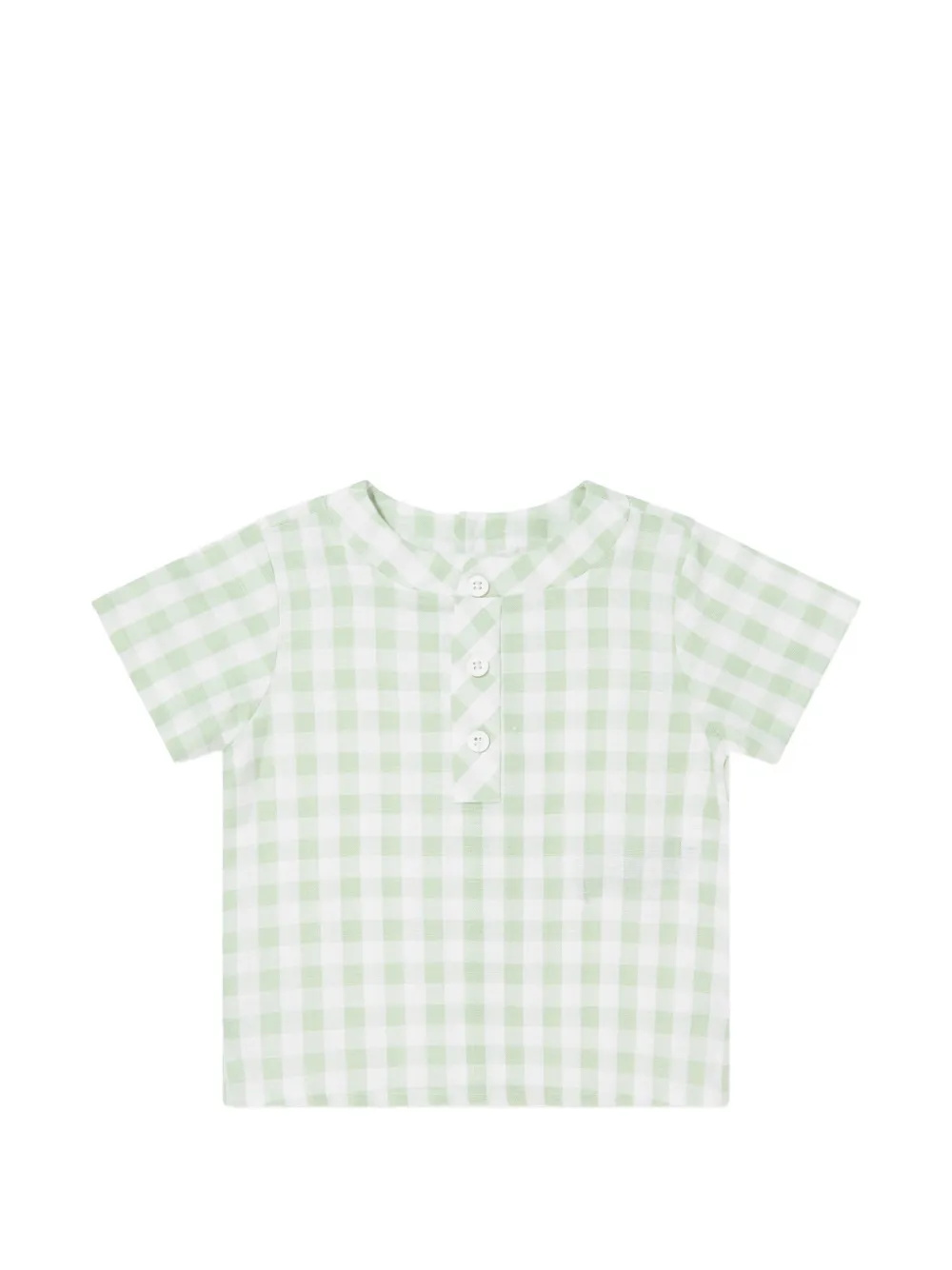  Paz Rodriguez Gingham-pattern Button-fastening Short Set - White 