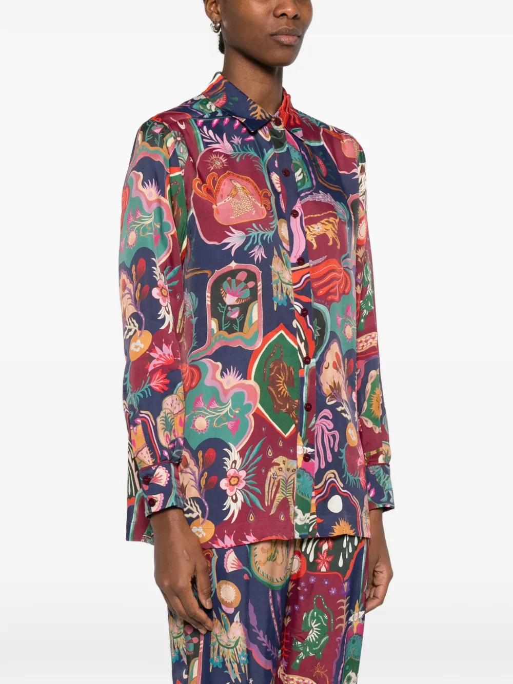 FARM Rio Blouse met bloemenprint Blauw