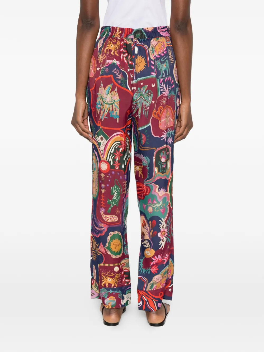 FARM Rio Broek met elastische tailleband en patroon Blauw