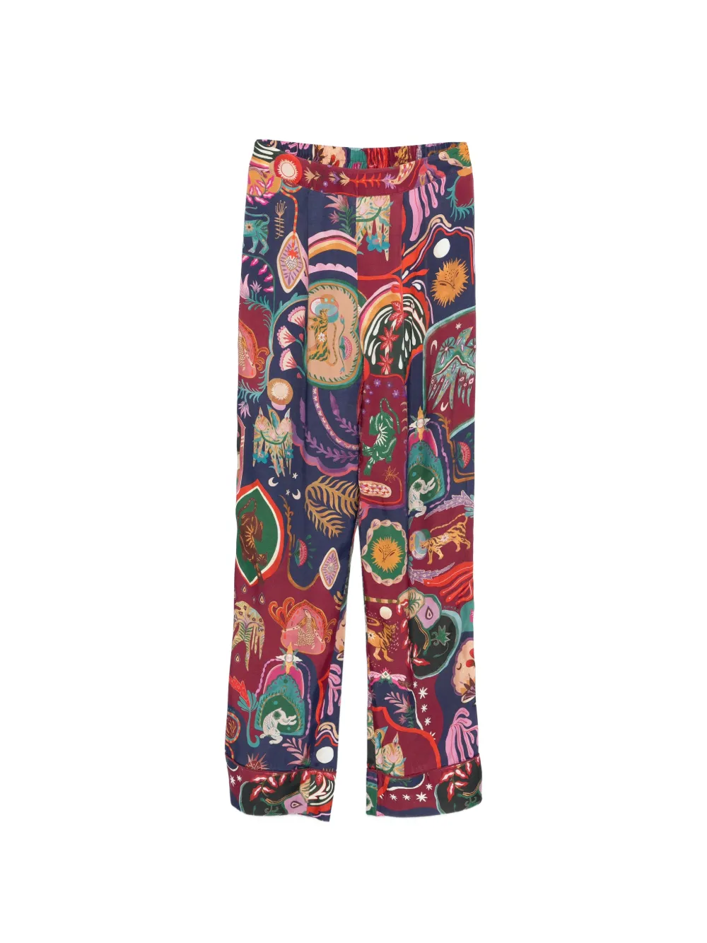 FARM Rio elasticated-waistband patterned trousers - Blu
