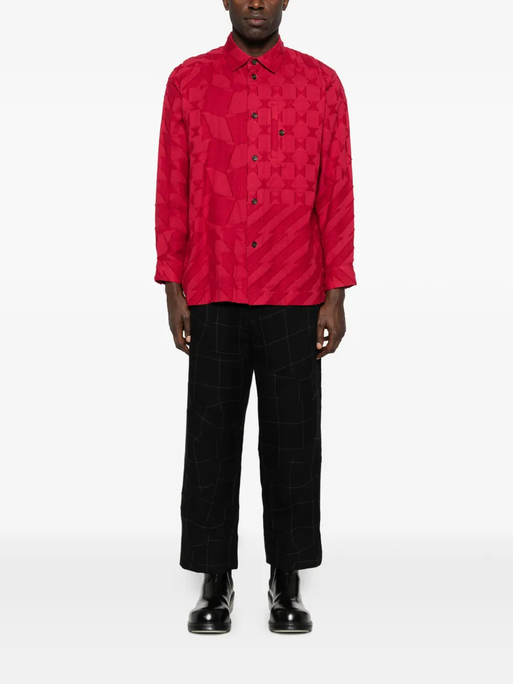  Issey Miyake Pre-owned Patchwork Check Trousers - Black 