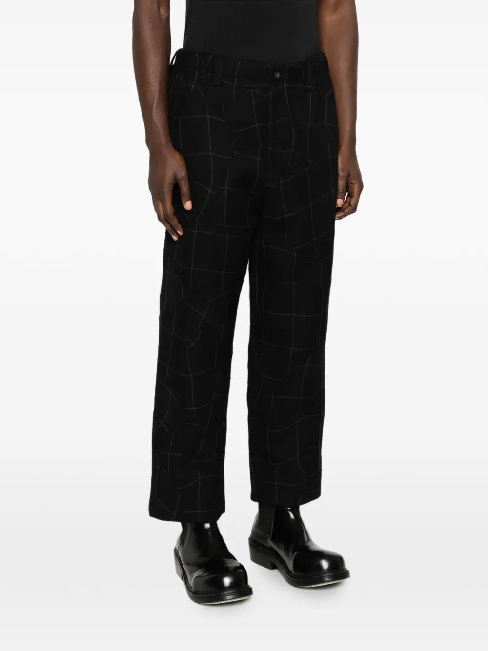  Issey Miyake Pre-owned Patchwork Check Trousers - Black 