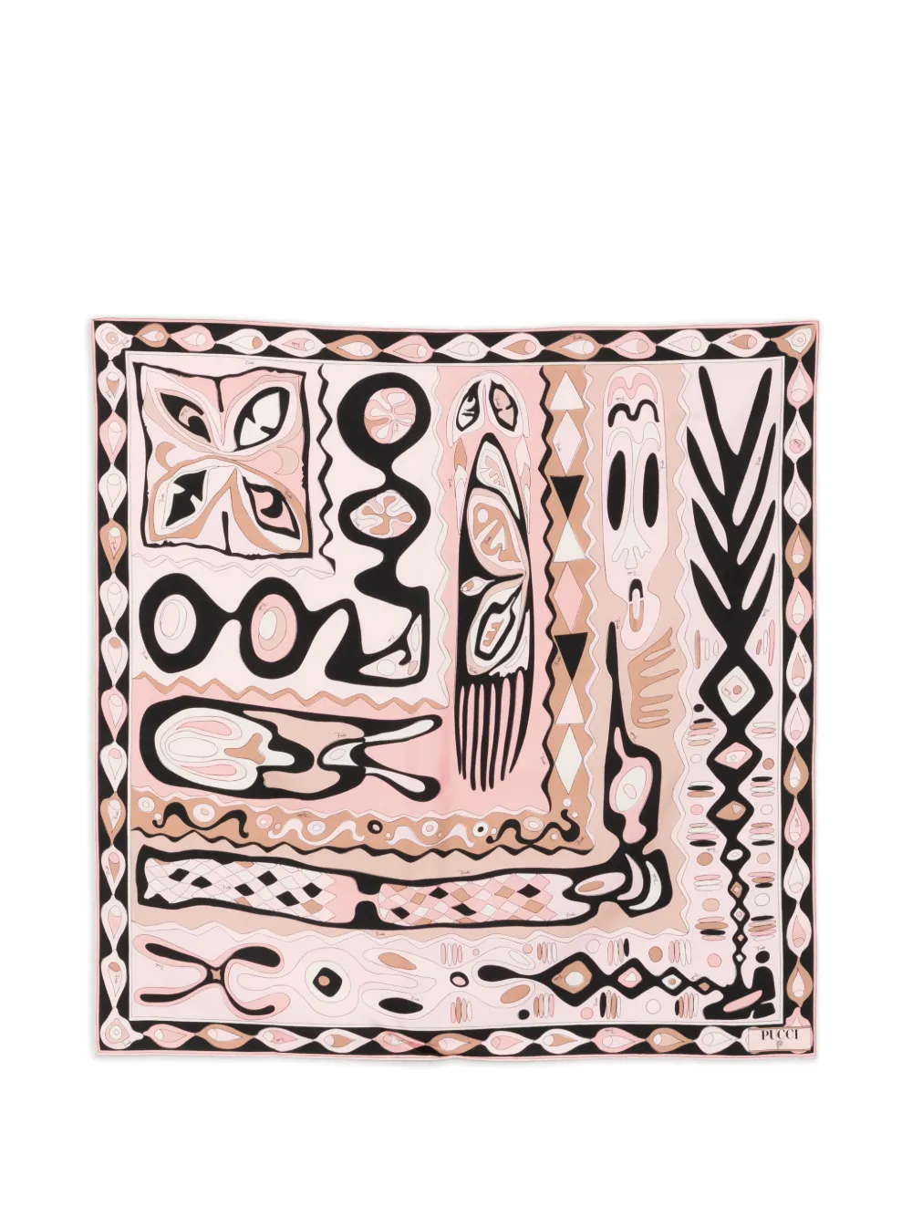 PUCCI lettering striped silk scarf - Rosa