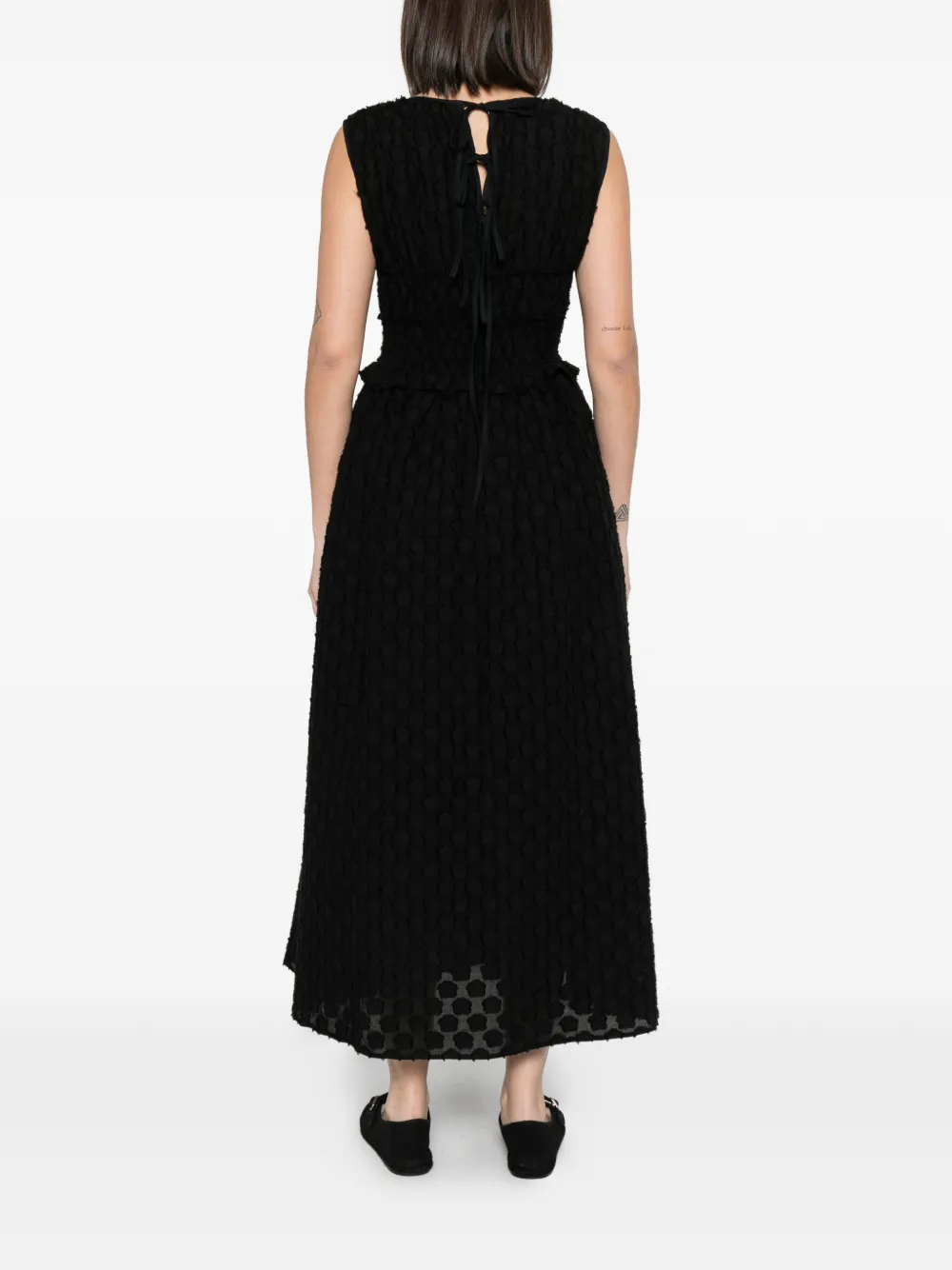 Cecilie Bahnsen Dinah maxi-jurk met gesmockt effect Zwart