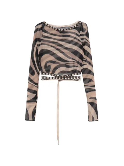 PUCCI top manga larga con estampado Marmo