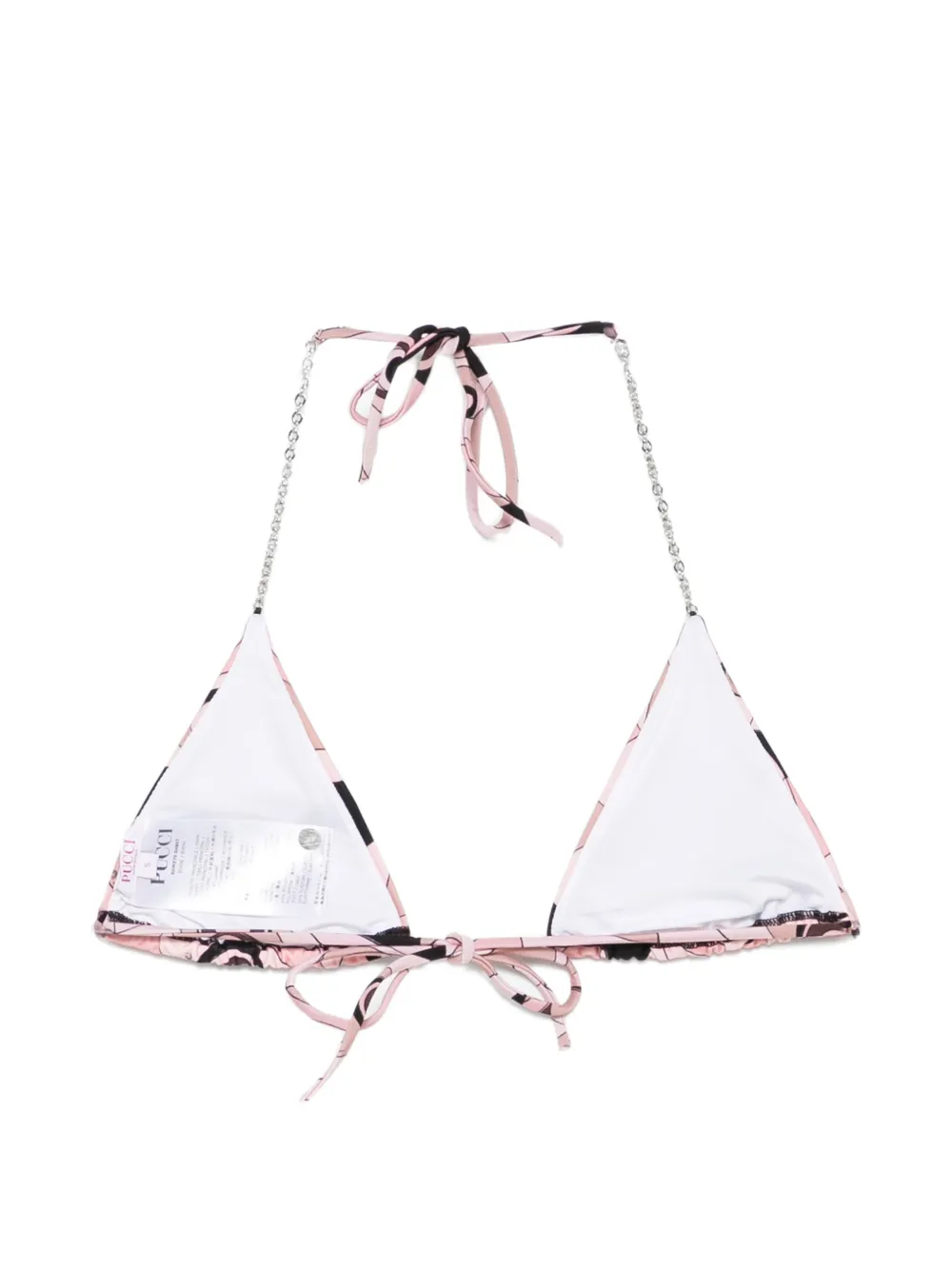 PUCCI Triangel bikinitop met kettingbandje Roze