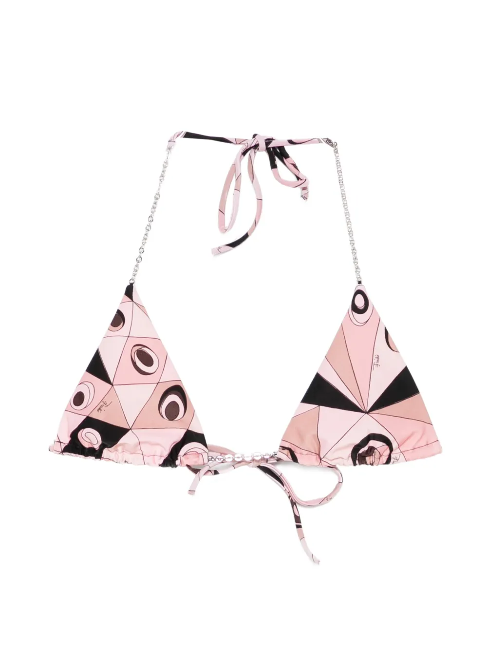 PUCCI chain-strap triangle bikini top - Rosa