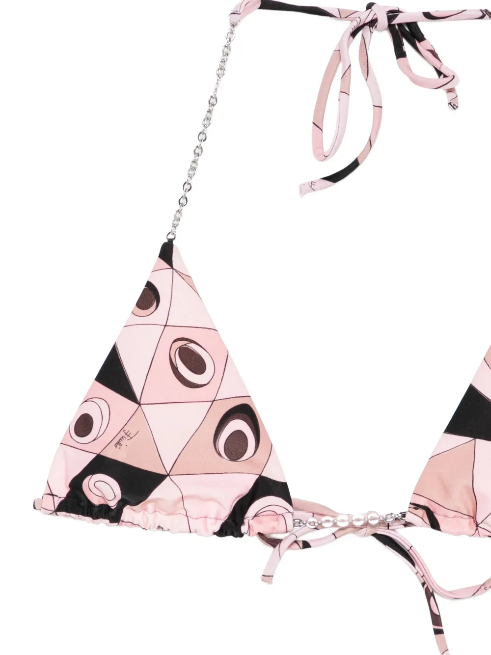 PUCCI Triangel bikinitop met kettingbandje Roze