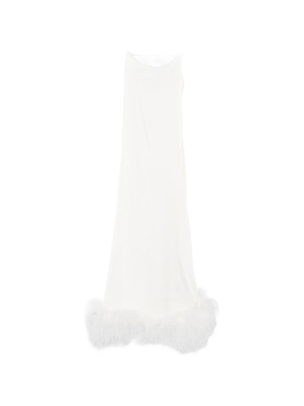 Oséree feather-trim midi dress - Bianco