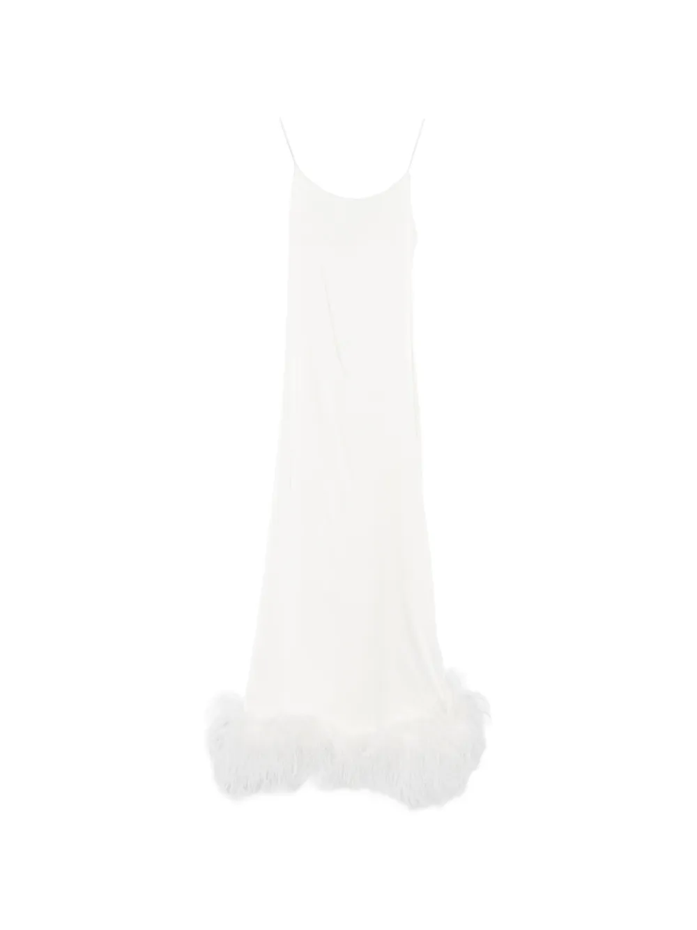 Oséree feather-trim midi dress - Bianco