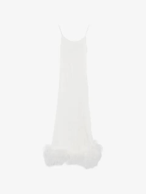 Oséree feather-trim midi dress