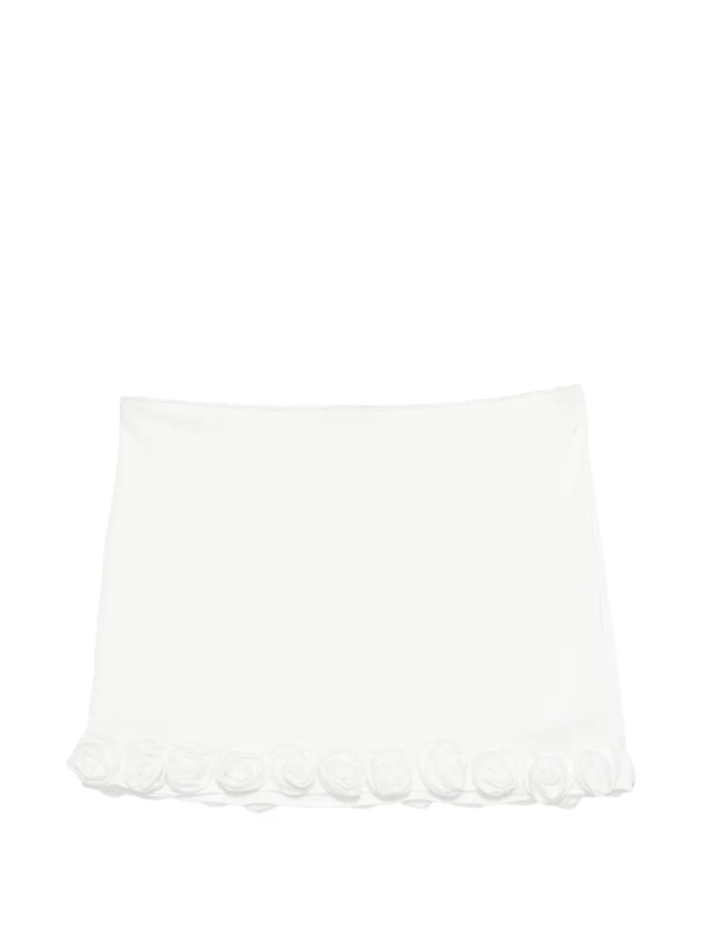 Oséree rose-appliqué mini skirt - Bianco